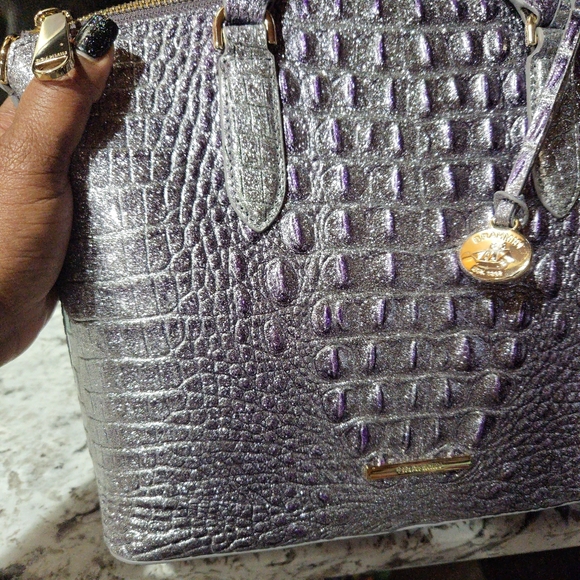 SOLD Brahmin Medium Duxbury Purple Glitter Satchel - Picture 8 of 11